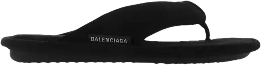  Balenciaga Wmns Soft Thong Slides &#039;Black Velvet&#039;