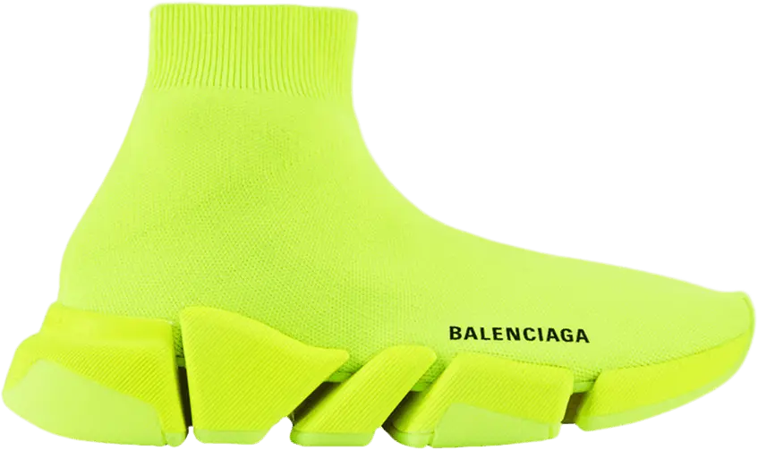  Balenciaga Wmns Speed 2 Trainer Knit &#039;Fluo Yellow&#039;