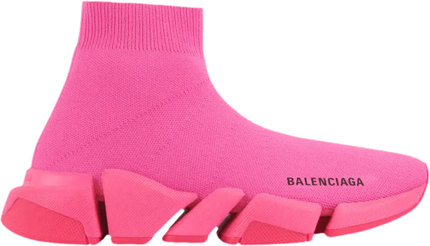  Balenciaga Wmns Speed 2 Trainer Knit &#039;Neon Pink&#039;