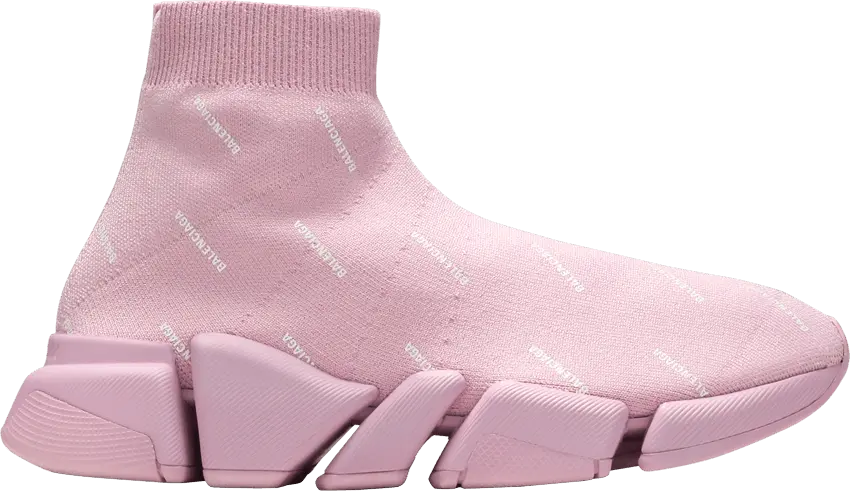  Balenciaga Wmns Speed 2.0 Sneaker &#039;Allover Logo - Soft Pink&#039;