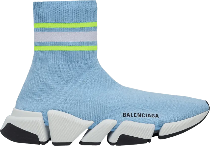 Balenciaga Wmns Speed 2.0 Trainer &#039;Stripped - Light Blue&#039;
