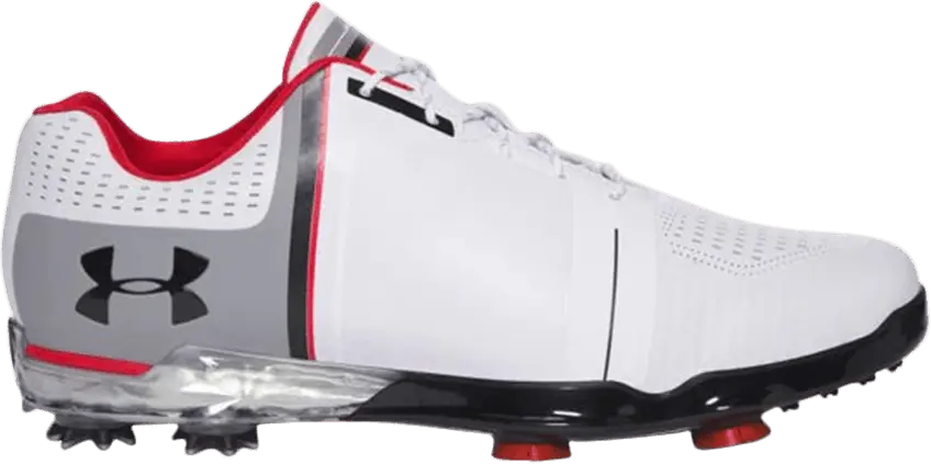  Under Armour Spieth One Wide Golf Cleat &#039;White Black Red&#039;