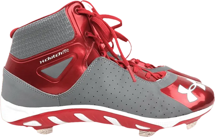 Under Armour Spine Heater Mid &#039;Metallic Red Grey&#039;