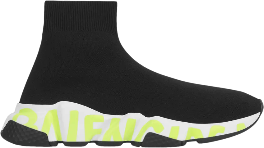  Balenciaga Wmns Speed Sneaker &#039;Midsole Graffiti - Black Fluo Green&#039;