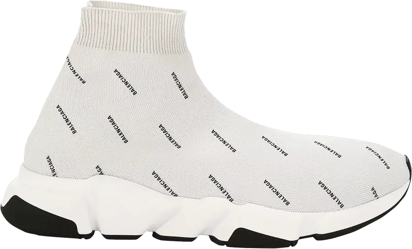  Balenciaga Wmns Speed Trainer &#039;Allover Logo - Pearl Grey&#039;