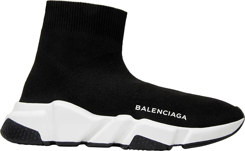  Balenciaga Wmns Speed Trainer Mid &#039;Black White Black&#039;