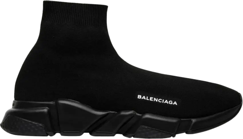  Balenciaga Wmns Speed Trainer Mid &#039;Triple Black&#039; 2018