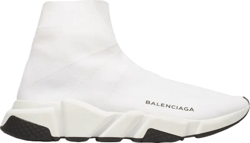  Balenciaga Wmns Speed Trainer Mid &#039;White Black&#039;
