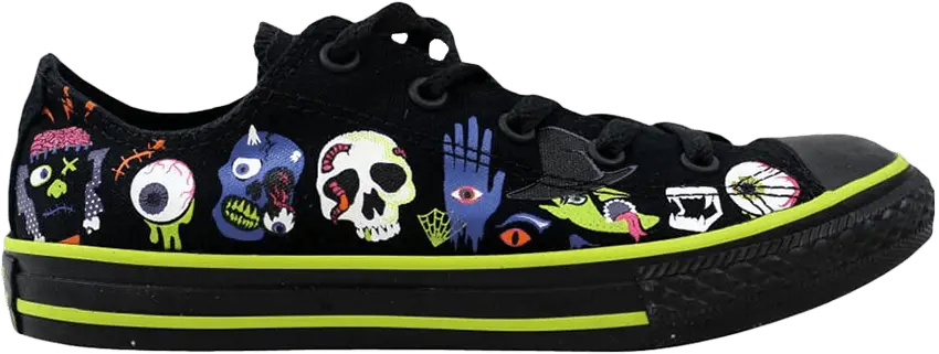  Converse Chuck Taylor All Star Ox PS &#039;Black Bold Lime&#039;