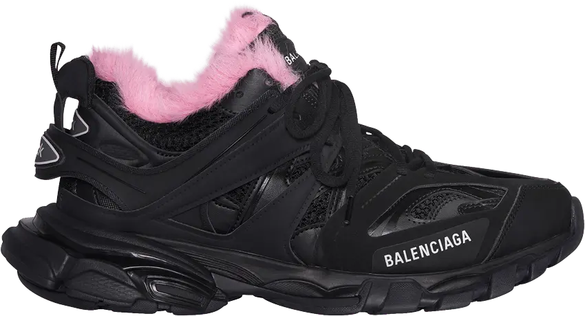  Balenciaga Wmns Track Sneaker &#039;Fake Fur - Black Pink&#039;