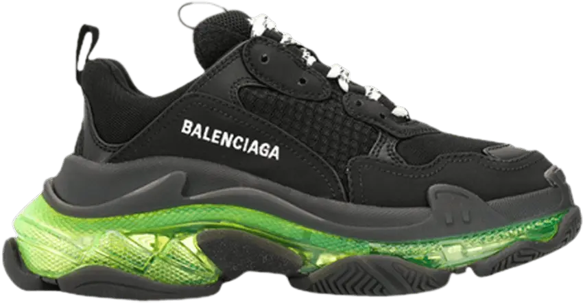  Balenciaga Wmns Triple S &#039;Black Yellow Fluo&#039;