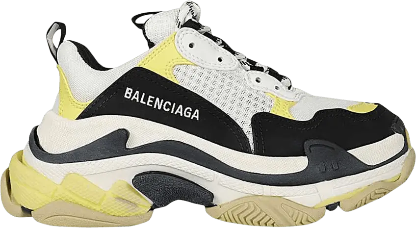  Balenciaga Wmns Triple S &#039;Black Yellow&#039;