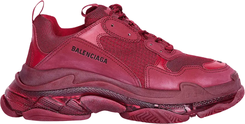  Balenciaga Wmns Triple S &#039;Burgundy&#039;