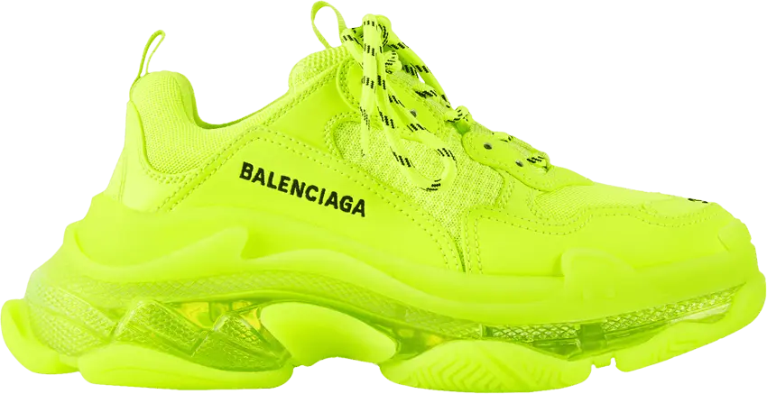  Balenciaga Wmns Triple S &#039;Fluo Yellow&#039;