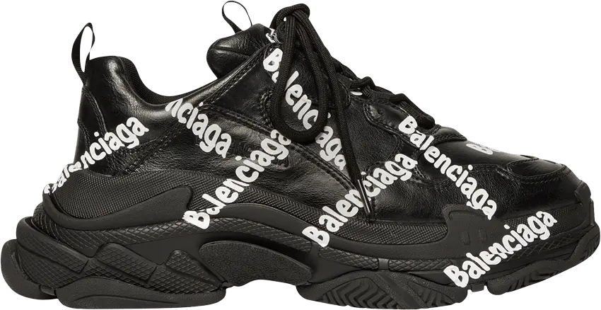  Balenciaga Wmns Triple S &#039;Logotype - Black&#039;