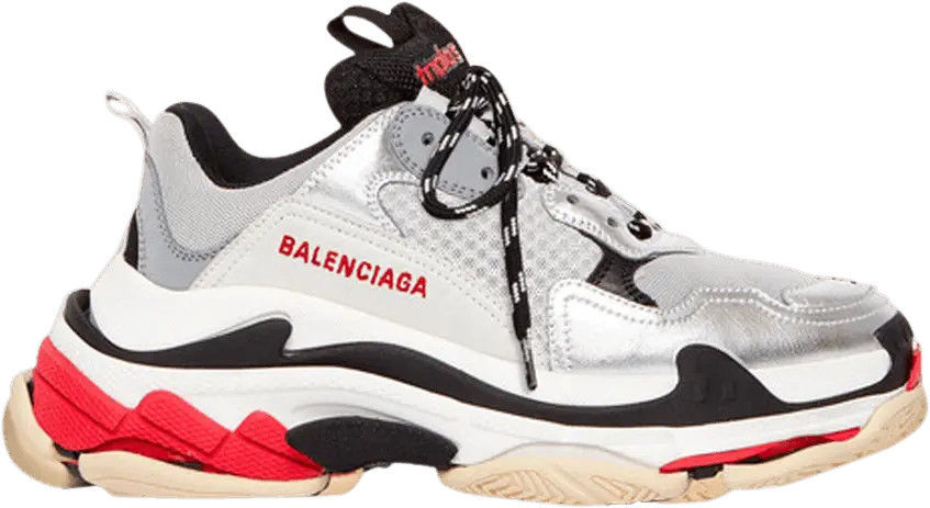  Balenciaga Wmns Triple S &#039;Red Silver White&#039; 2019