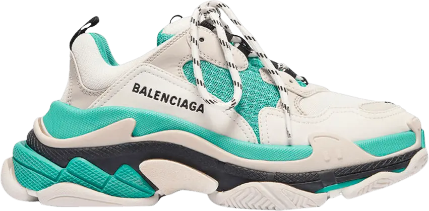  Balenciaga Wmns Triple S &#039;White Green&#039; 2019