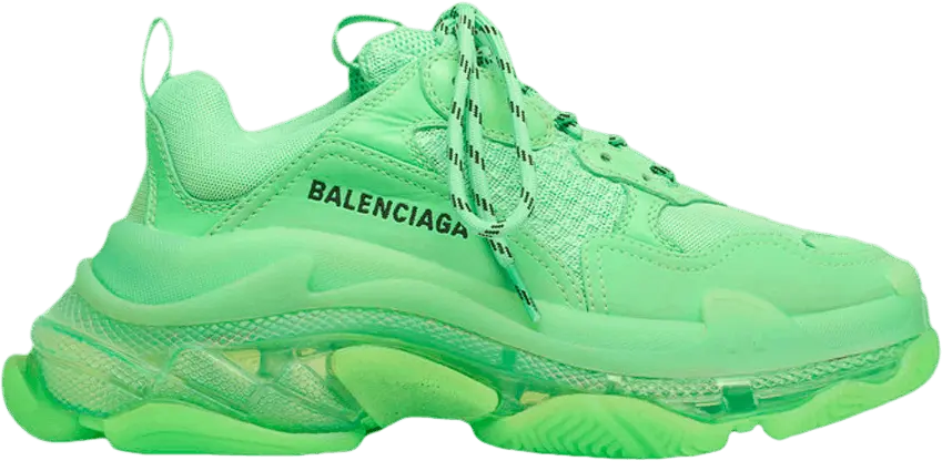  Balenciaga Wmns Triple S Clear Sole Trainer &#039;Neon Green&#039;