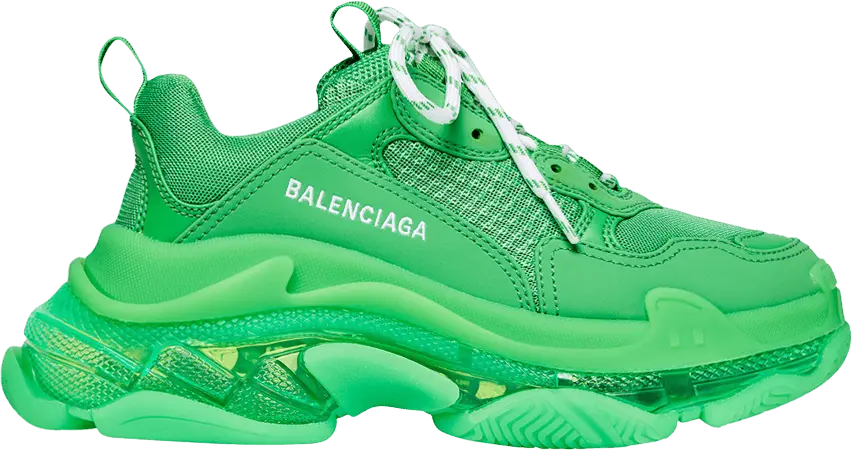  Balenciaga Wmns Triple S Sneaker &#039;Clear Sole - Green&#039;