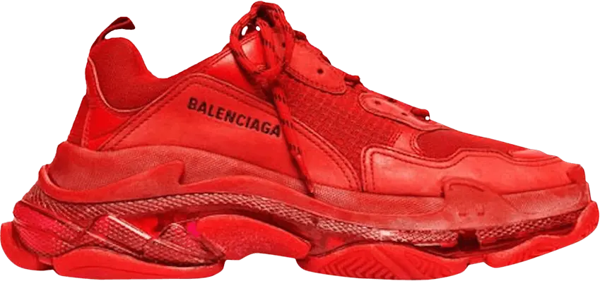  Balenciaga Wmns Triple S Sneaker &#039;Clear Sole - Red&#039;