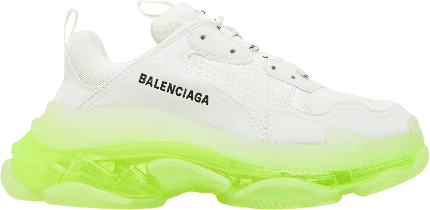  Balenciaga Wmns Triple S Sneaker &#039;Clear Sole - White Fluo Yellow&#039;