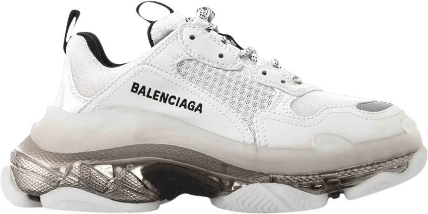  Balenciaga Wmns Triple S Sneaker &#039;Clear Sole - White Grey&#039;