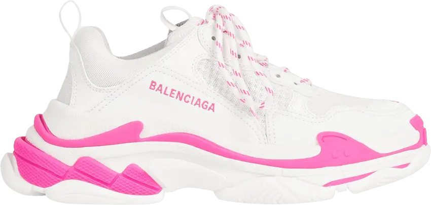  Balenciaga Wmns Triple S Sneaker &#039;White Fluo Pink&#039;