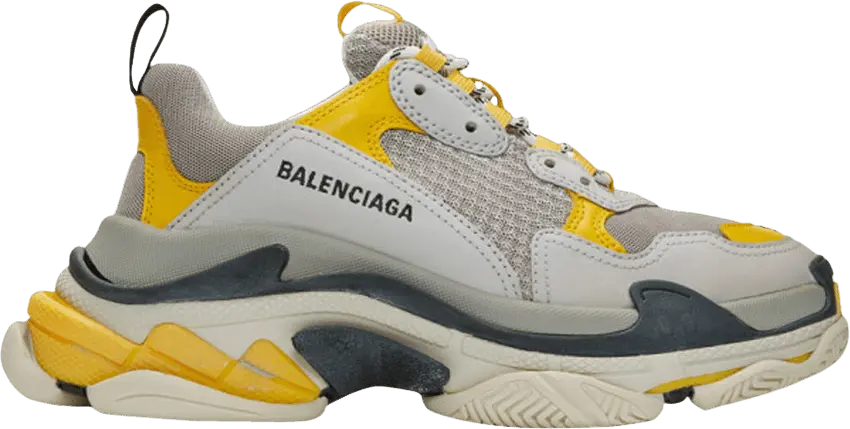  Balenciaga Wmns Triple S Trainer &#039;Yellow Grey&#039;