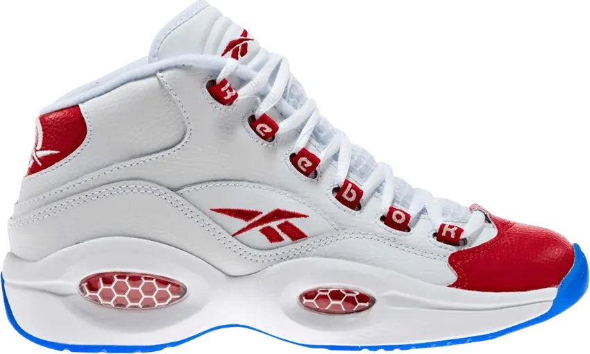  Reebok Question Mid GS &#039;White Pearlized Red&#039;