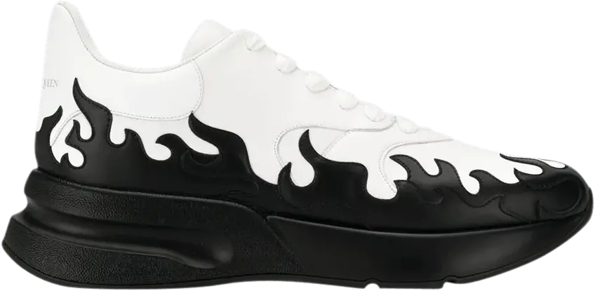  Alexander Mcqueen Alexander McQueen Oversized Runner &#039;White Black Flames&#039;