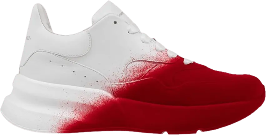  Alexander Mcqueen Alexander McQueen Oversized Runner &#039;White Red Spray&#039;