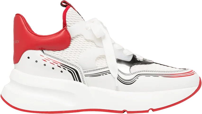  Alexander Mcqueen Alexander McQueen Oversized Runner &#039;White Silver Red&#039;