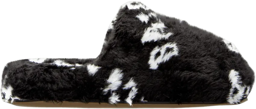  Balenciaga Faux Fur Slides &#039;All Over Print - Black&#039;