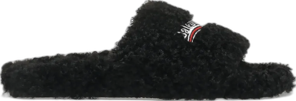 Balenciaga Furry Slide Black