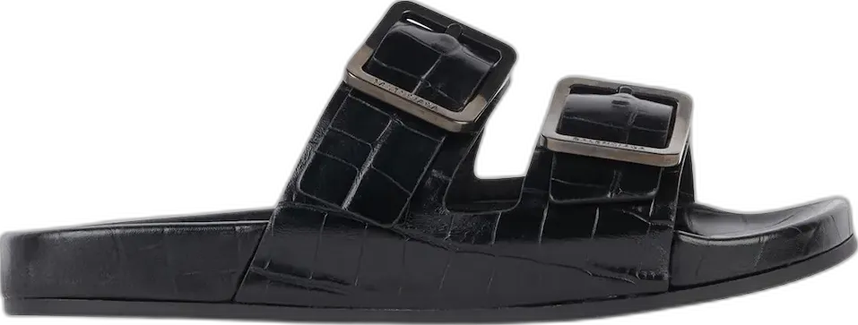  Balenciaga Mallorca Sandal Black Crocodile Embossed