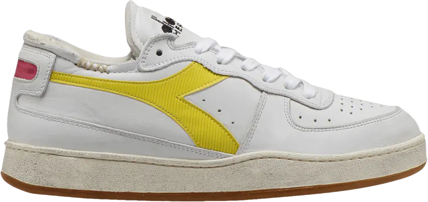  Diadora Mi Basket Row Cut &#039;White Yellow&#039;