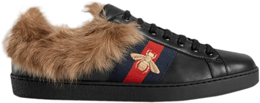  Gucci Ace Wool Embroidered &#039;Bee - Black&#039;
