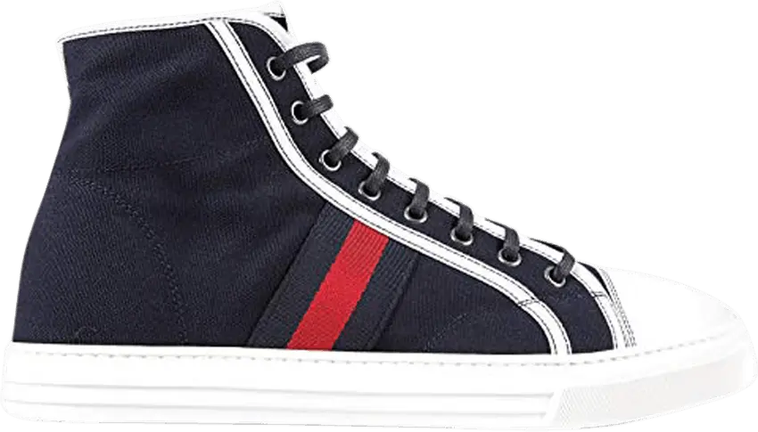  Gucci Canvas Signature High Top &#039;Navy White&#039;