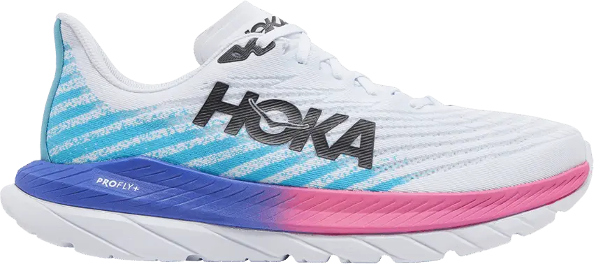  Hoka One One Mach 5 White Scuba Blue Pink