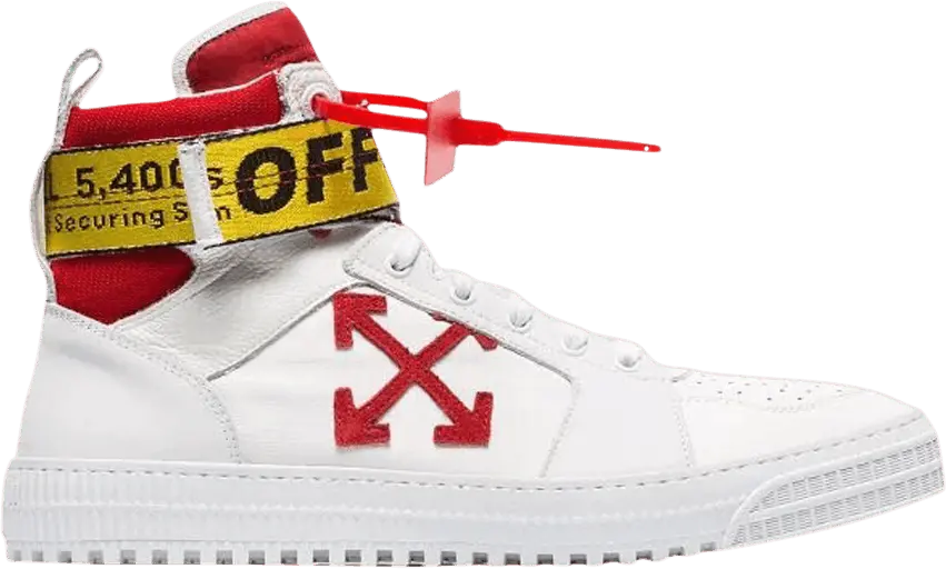  Off-White Industrial Belt High &#039;White Red&#039;