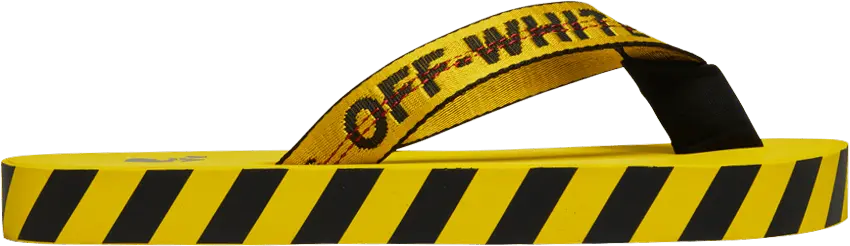  Off-White Industrial Flip Flops &#039;Logo Tape - Yellow&#039; 2021