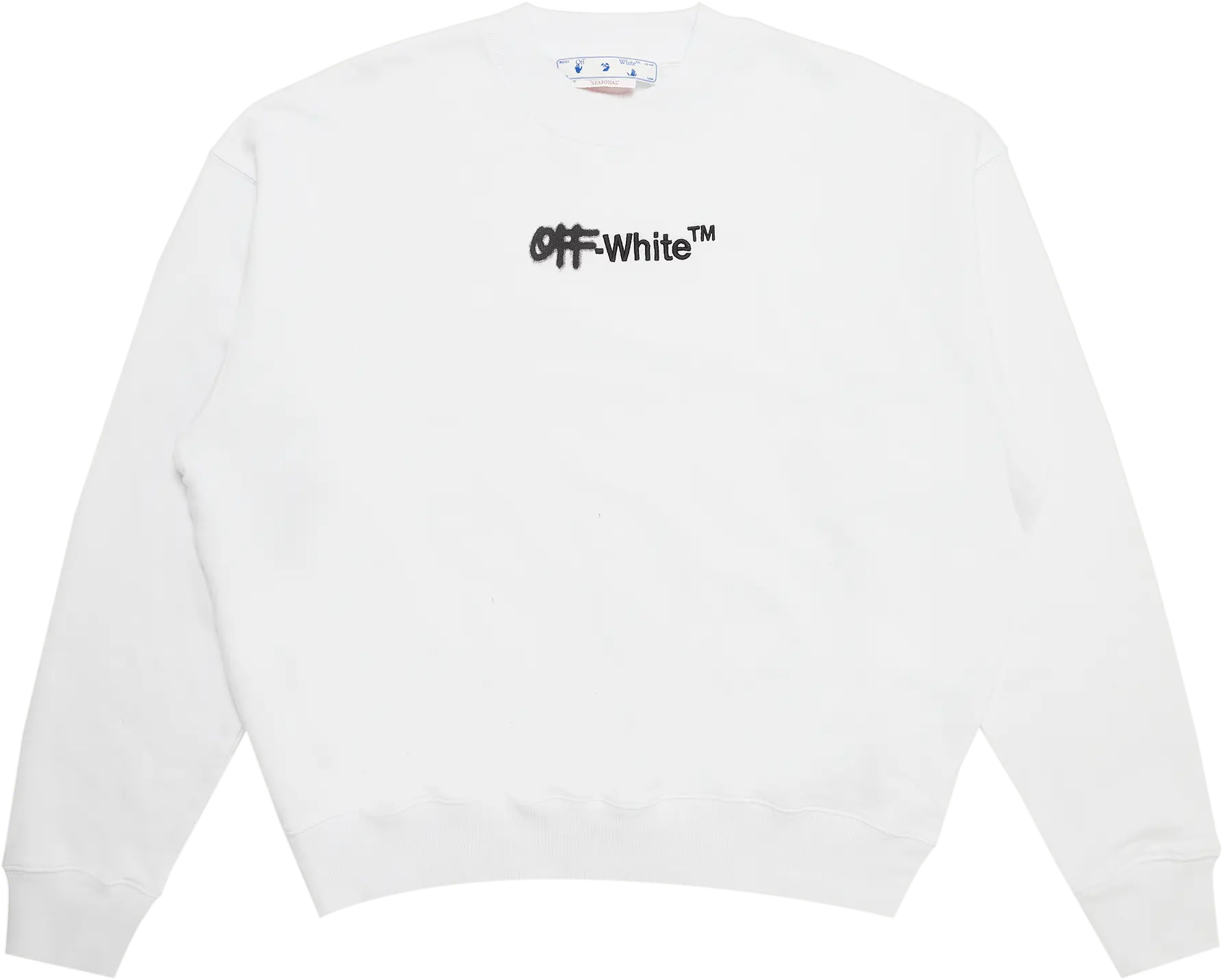  Off-White Logo Printed Long-Sleeve Sweatshirt &#039;White/Black&#039;