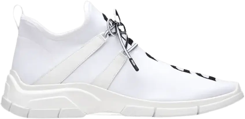  Prada Knit Fabric Sneakers &#039;White Black&#039;