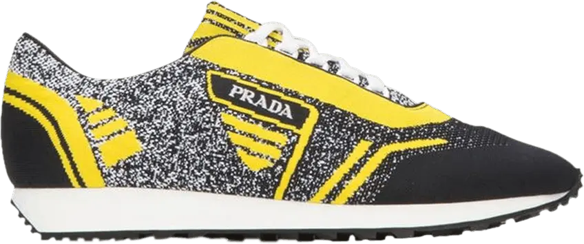 Prada Knit Jacquard Fabric Low &#039;Nero Giallo&#039;