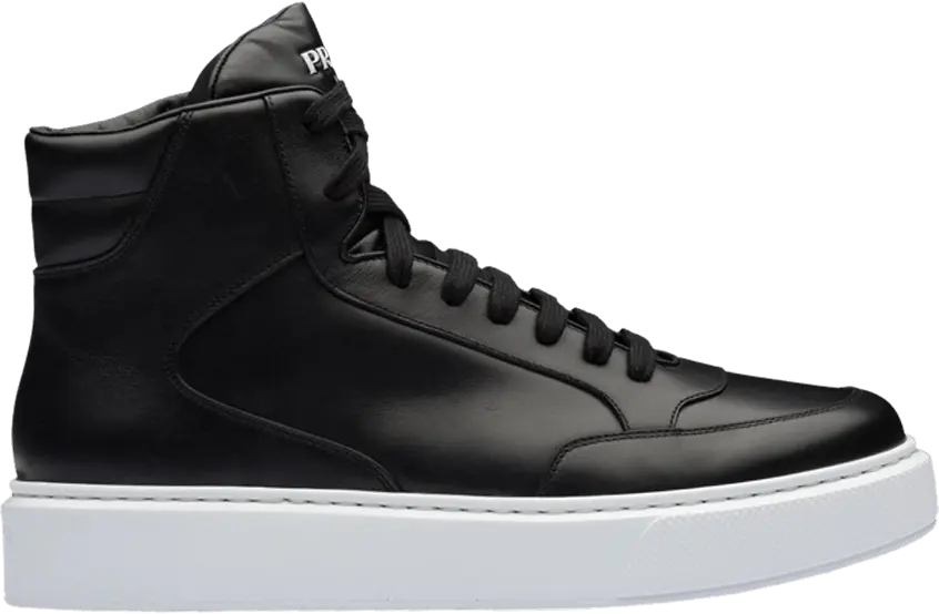  Prada Logo Macro Leather High &#039;Black&#039;