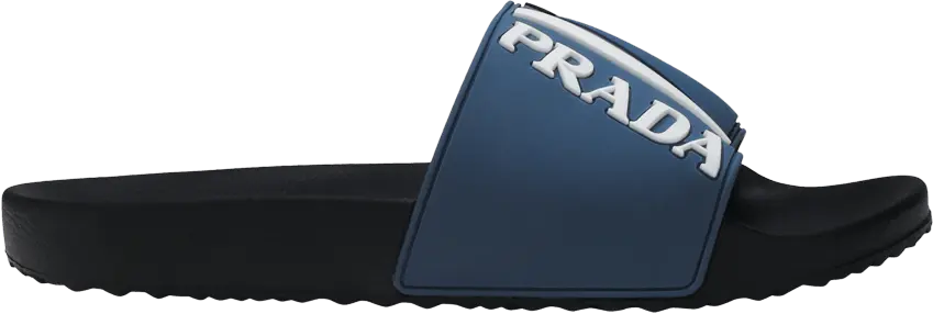  Prada Logo Rubber Slide &#039;Blue&#039;