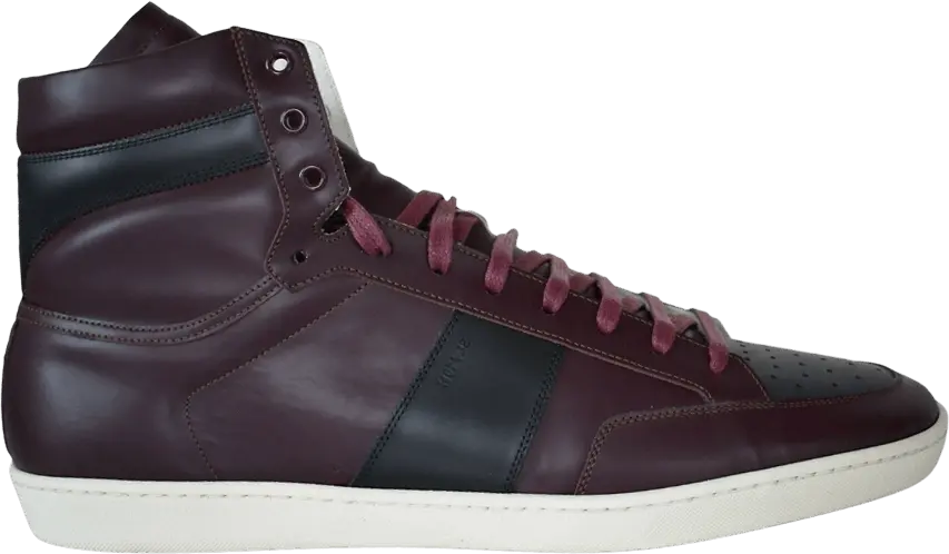  Saint Laurent Signature Court Classic SL/10H High &#039;Burgundy&#039;