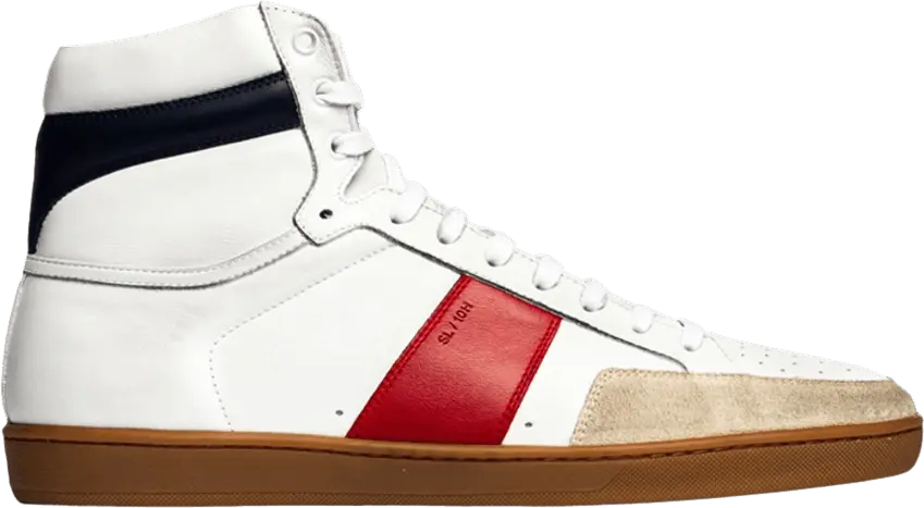  Saint Laurent Signature Court Classic SL/10H High &#039;Optic White Blue Red&#039;