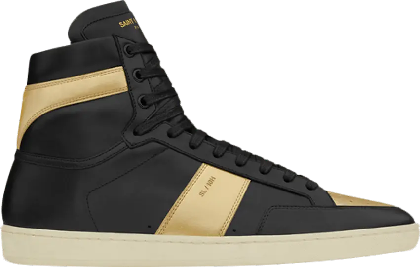  Saint Laurent Signature Court Classic SL/10H High Top Sneaker &#039;Black Gold&#039;