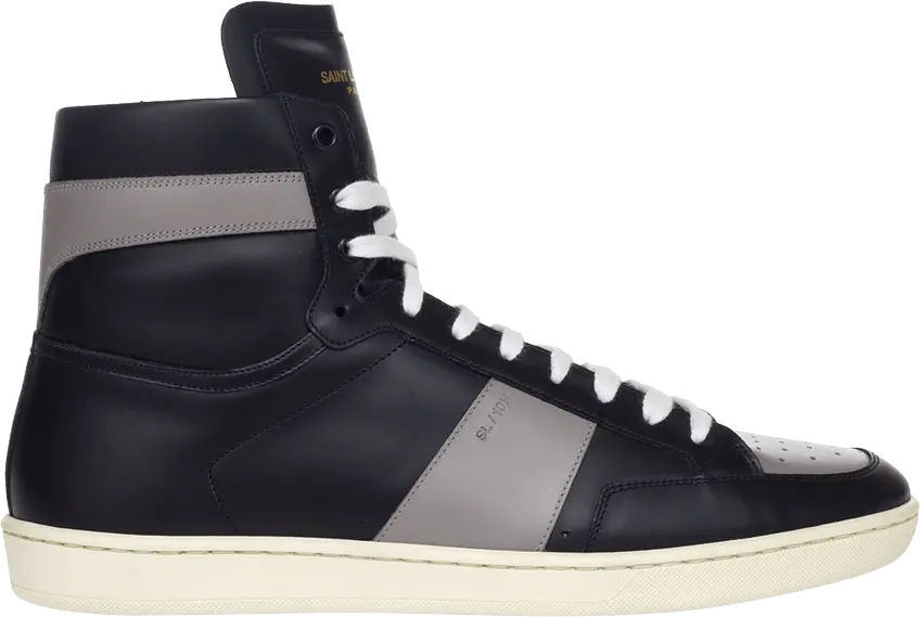 Saint Laurent Signature Court Classic SL/10H High Top Sneaker &#039;Black Grey&#039;